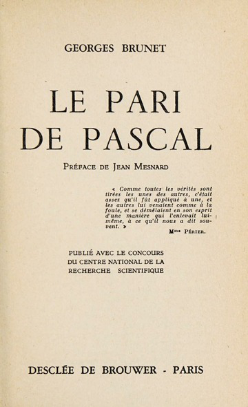 Le pari de Pascal