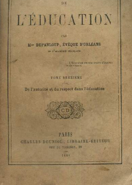 De l'éducation - tome deuxième : de l'autorité et du respect dans l'éducation