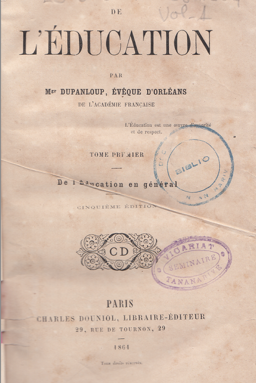 De l'éducation - tome premier: De l'éducation en général