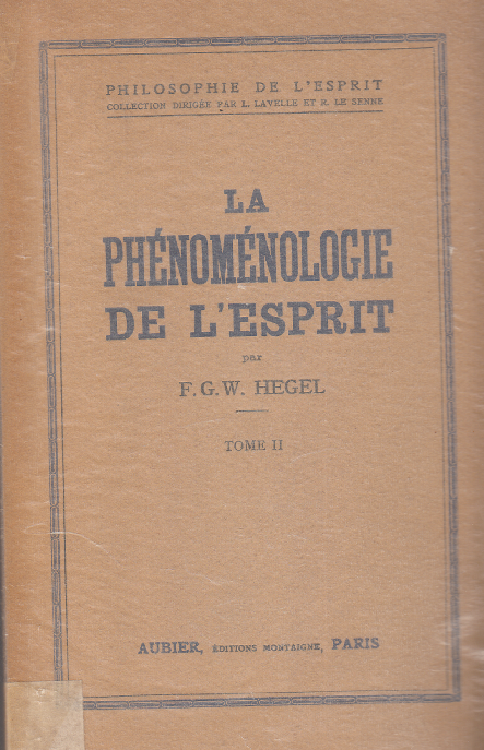 La phénoménologie de l'esprit