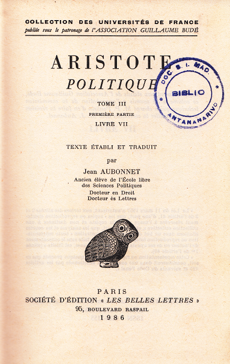 Politique - Tome 3 - Liv.3