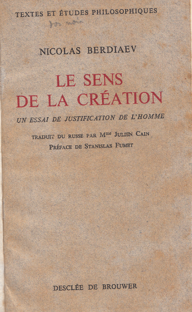 Le sens de la création / Nicolas Berdiaev (1955)