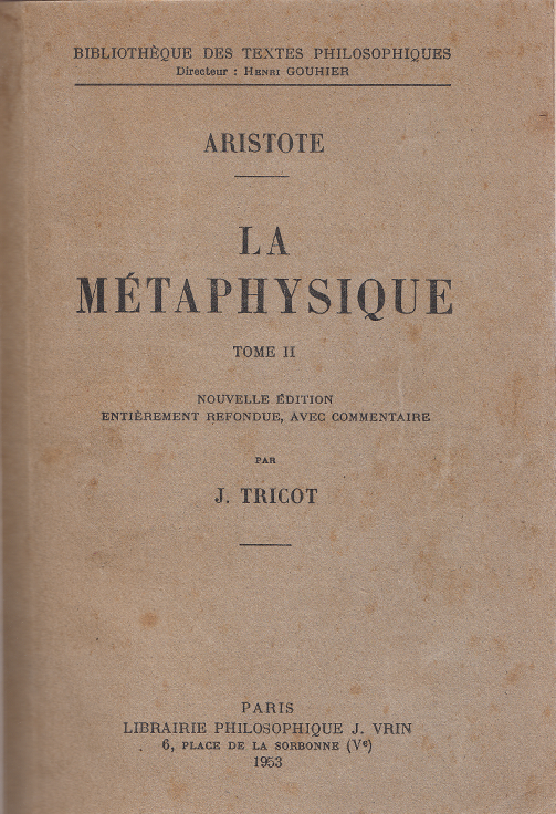 La métaphysique - Tome 2 / Aristote (1953)