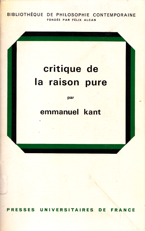 Critique de la raison pure / Emmanuel Kant (1971)