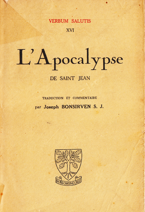 L'Apocalypse de Saint Jean / Joseph Bonsirven