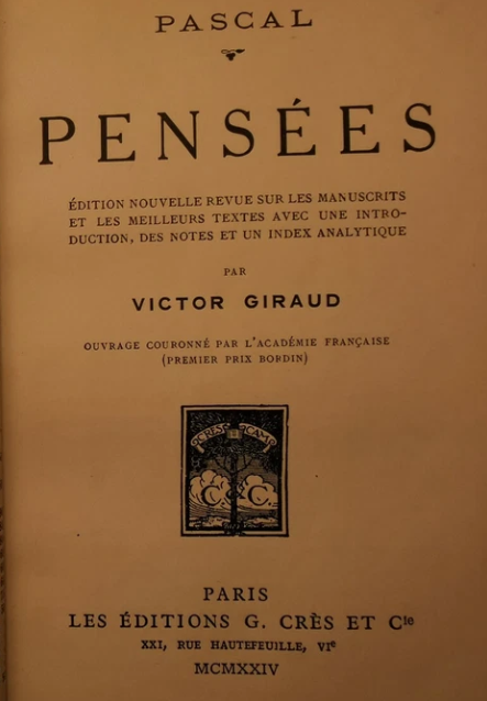 Pensées / Blaise Pascal