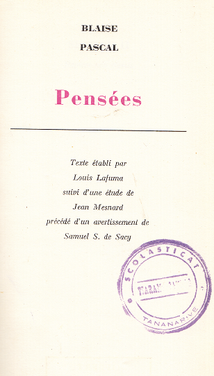 Pensées Tome 2 / Blaise Pascal